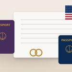 Spousal immigrant visa documents and passports representing the CR-1 and IR-1 process
